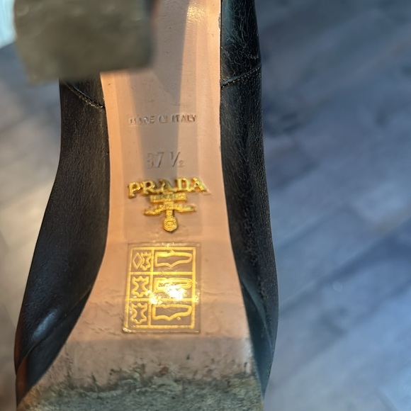 Prada Authentic leather black ankle boots.